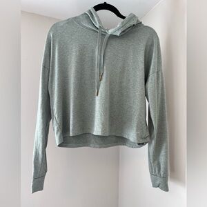Women's light blue cropped hoodie